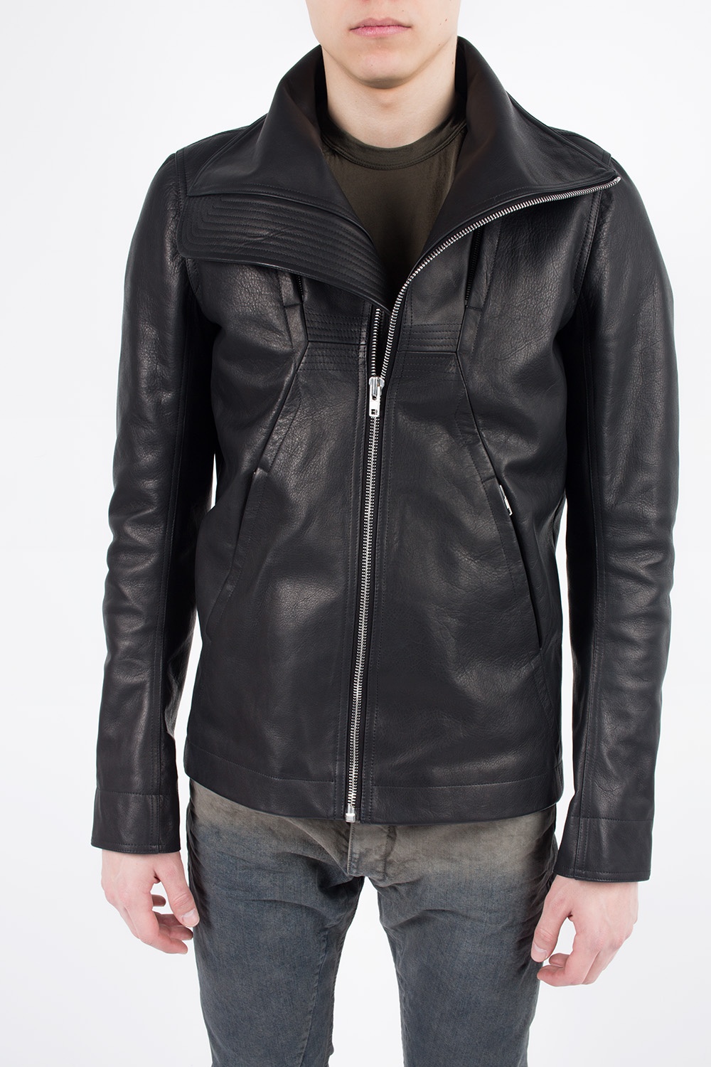 Rick Owens Leather Biker Jacket | Men's Clothing | Vitkac